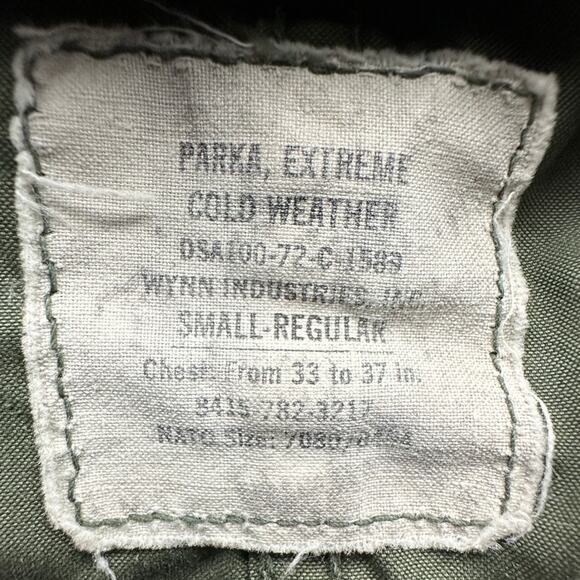 Vintage 70s US Army M-65 Fishtail Parka OG-107 Hood Jacket Small Cold Weather - Picture 4 of 16